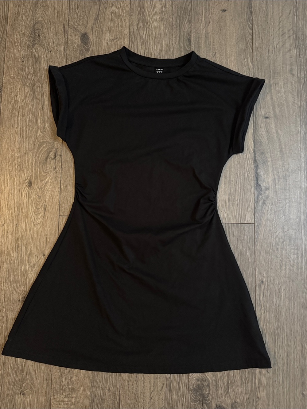 SHEIN Black Short Sleeve A-Line Dress